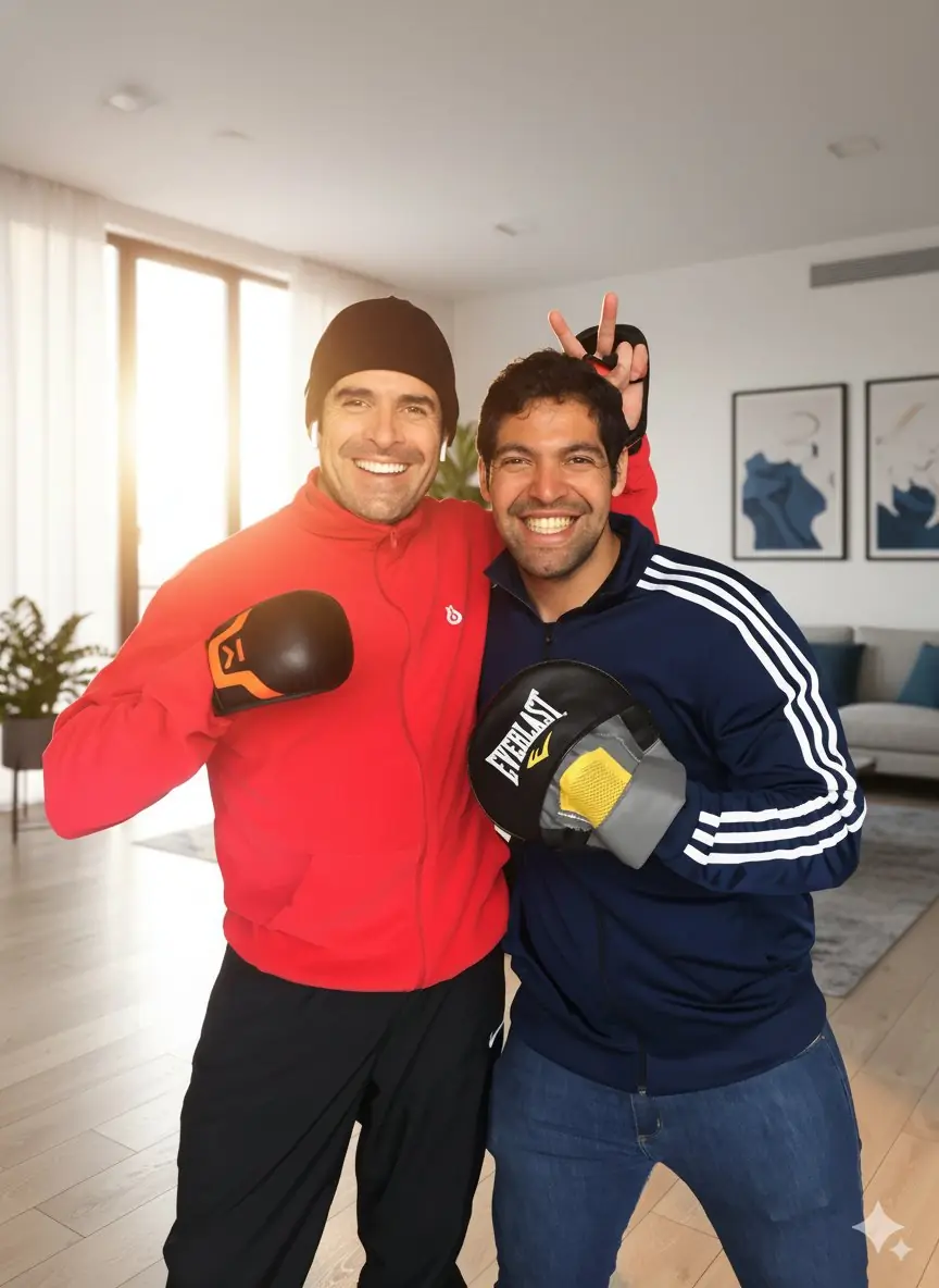 Coach ENFFORMA PRO entrenando con cliente en casa Bogotá — entrenamiento personalizado a domicilio